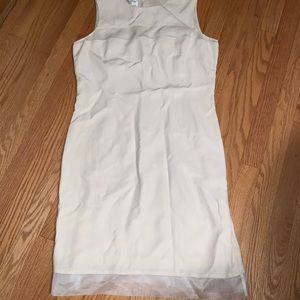 Cream silk sheath dress